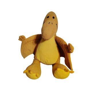 Just Because Pterodactyl Dinosaur Plush Stuffed Animal Gold Yellow 18" Dino